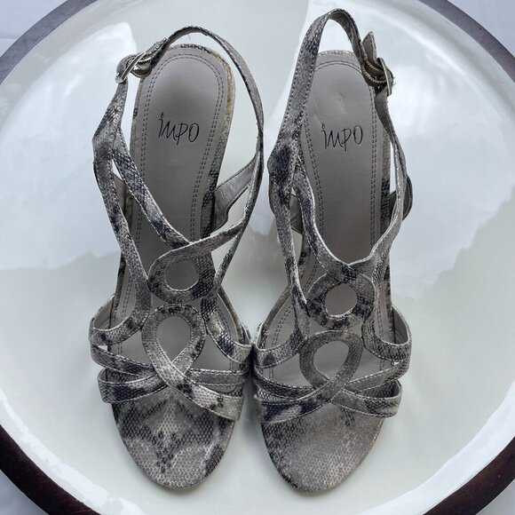 Impo Women's Metallic Python Wedge Sandal Size 9 - Picture 1 of 11